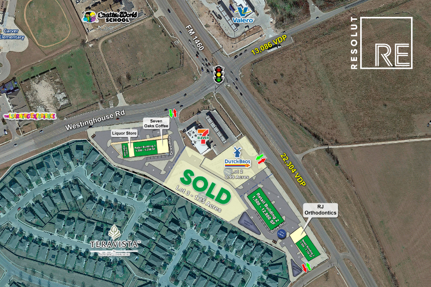 Site plan of Westinghouse & A.W. Grimes property in Georgetown, Texas.