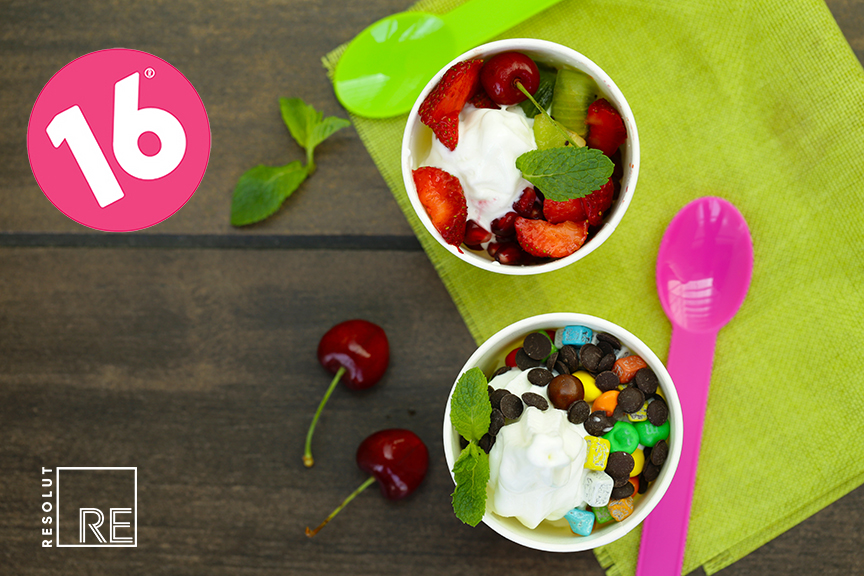frozen yogurt with berries and sweets - summer dessert Adobe Stock by Olga Kriger