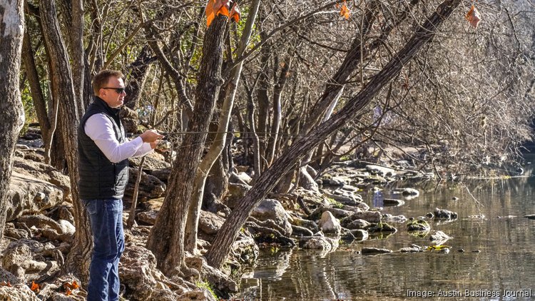 David Simmonds, RESOLUT RE Founder, spending his time fishing in Barton creek