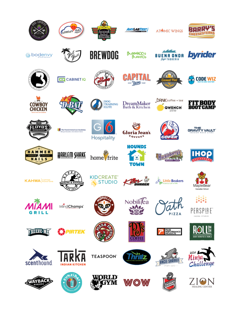 A layout of all the national tenant representation company logos.